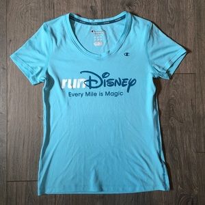 Run Disney Champion Performance Aqua Small Shirt
